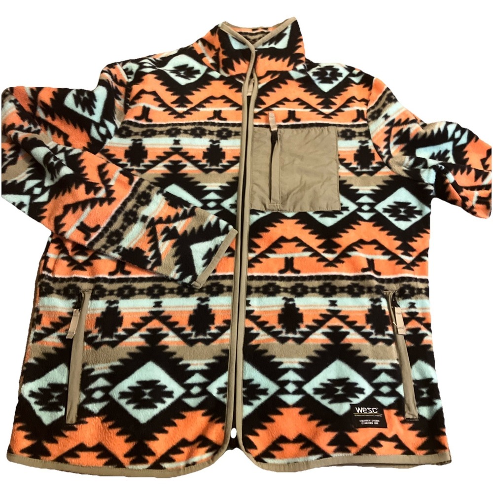 WESC Fleece Jacketβ Mens & Womens Southwest Aztec Full Zip Mens L Womens XL